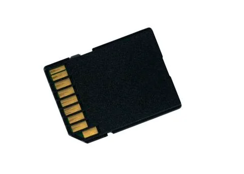 Black sd flash memory card isolate on white background Stock Photos