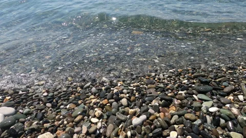 Black sea coast with pebble beach Stock Footage 161947624