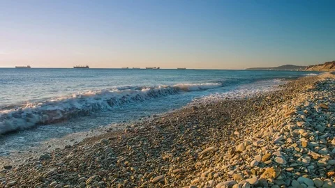 Black Sea coast sunset Video stock 72347283