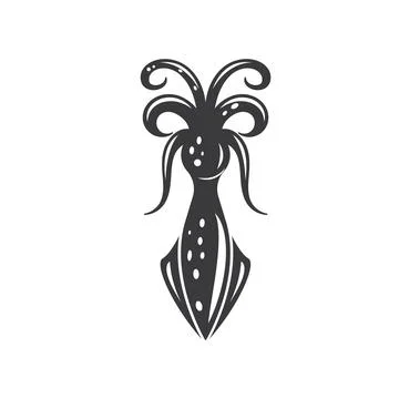 Black sea cuttlefish icon vector element design template 스톡 일러스트