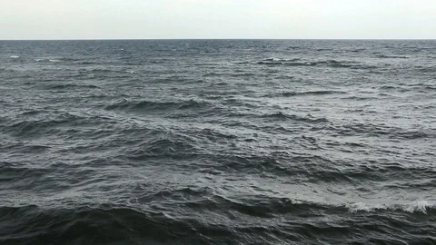 Black sea with horizont Stock Footage