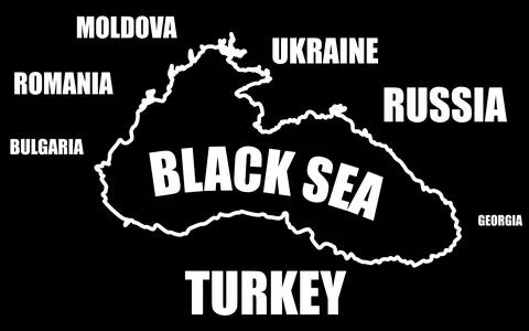 Black Sea. Map boundaries of Black Sea with other countries Stock Illustration