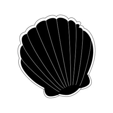 Black sea shell icon vector illustration isolated on white background Stock Illustration