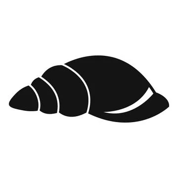 Black sea shell lying on its side Stock Illustration