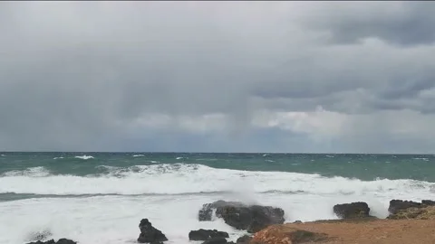 Black sea storm Stock Footage 131180968