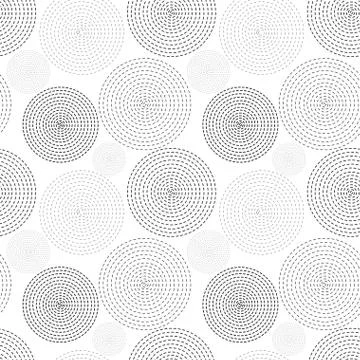Black seamless abstract pattern of dotted circles Stock Illustration