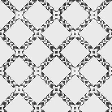 Black seamless cells pattern, Ukrainian motif Stock Illustration