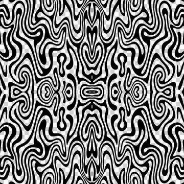Black seamless ornamental pattern on a transparent background Stock Illustration