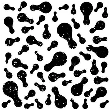 Black Seamless Pattern abstract texture with metaballs or blobs Stock Illustration