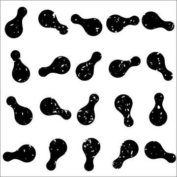 Black Seamless Pattern abstract texture with metaballs or blobs Stock Illustration