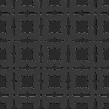 Black seamless pattern, monochrome arabesque ornate arabic dark black backgro Stock Illustration