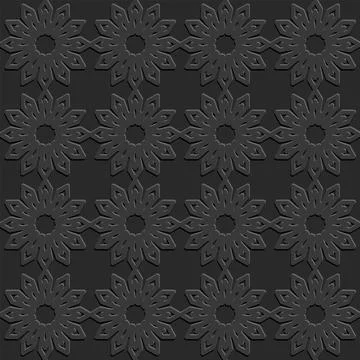 Black seamless pattern, monochrome arabesque ornate arabic dark black backgro Stock Illustration