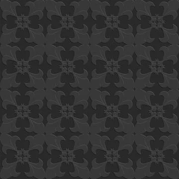 Black seamless pattern, monochrome arabesque ornate arabic dark black backgro Illustrazione stock