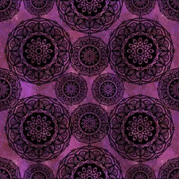 Black seamless pattern on a pink background Illustrazione stock