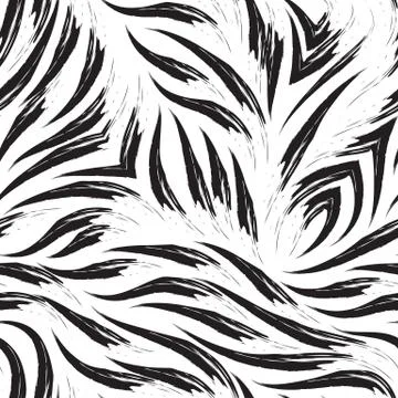 Black seamless pattern of smooth lines brush strokes background for decorating Illustrazione stock