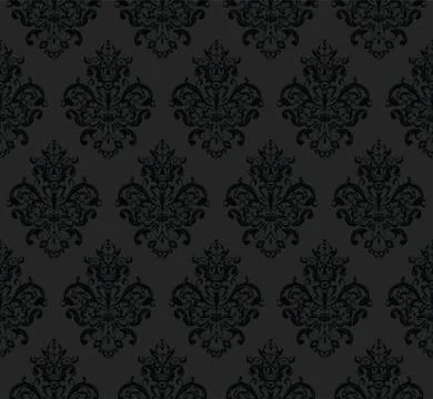 Black Seamless Repeating Vector Pattern. Elegant Design Stock Illustration