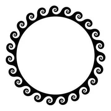 Black seamless spirals frame of running dog pattern 库存插图