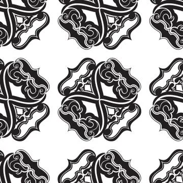 Black seamless vector pattern from geometric and abstract elements isolated on a Illustrazione stock