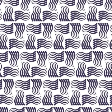 Black seamless wavy line pattern vector illustration. Abstract texture Stock Illustration
