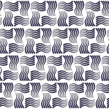Black seamless wavy line pattern vector illustration. Abstract texture Stock Illustration