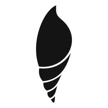 Black seashell icon representing marine life and coastal living Stock Illustration