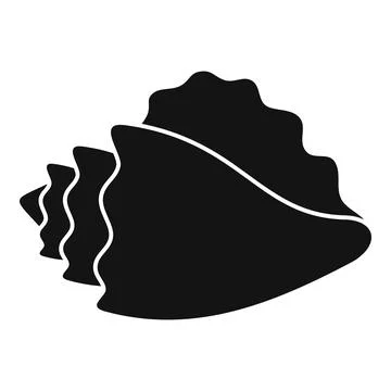 Black seashell icon, simple style Stock Illustration