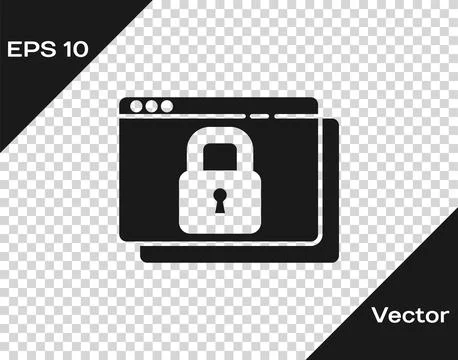 Black Secure your site with HTTPS, SSL icon isolated on transparent backgro.. 스톡 일러스트