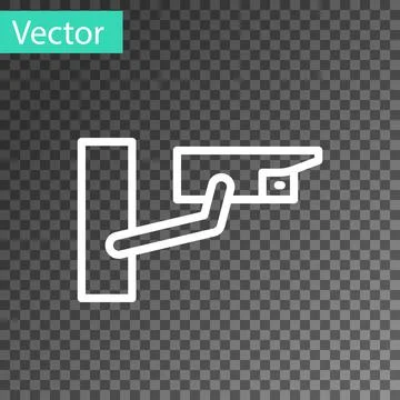Black Security camera icon isolated on transparent background. Vector Stock Illustration