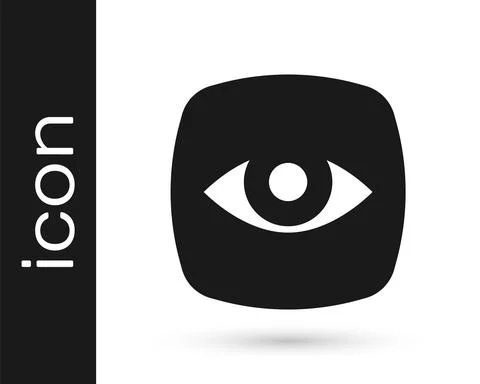 Black Security camera icon isolated on white background. Vector Illustrazione stock