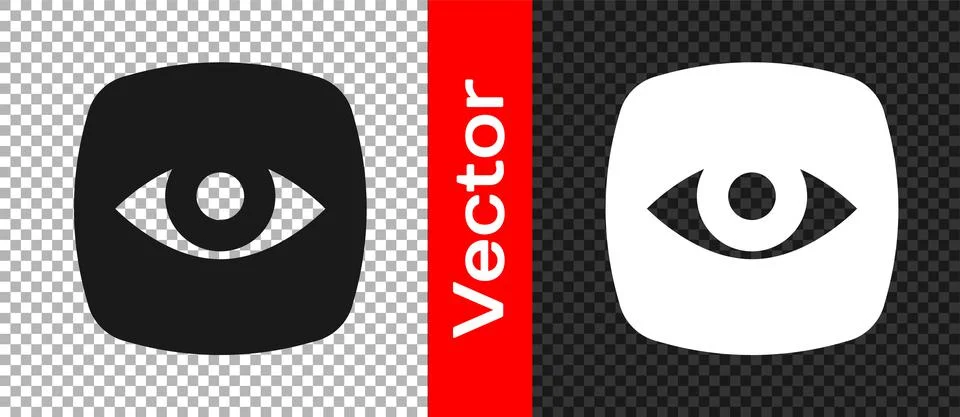 Black Security camera icon isolated on transparent background. Vector Illustrazione stock