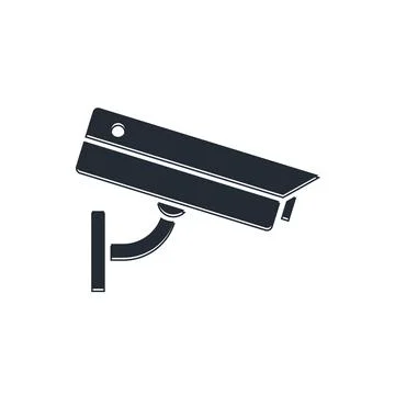 Black Security camera icon isolated on white background.  Vector Illustrazione stock