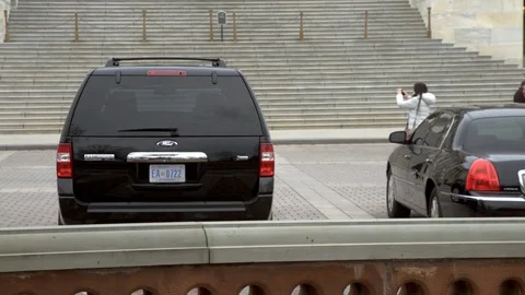 Black Security Car, Capitol Hill (FBI/CIA/Secret Service) Stock Footage 129873549