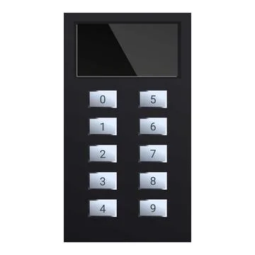 Black security keypad showing blank screen for copy space Illustrazione stock