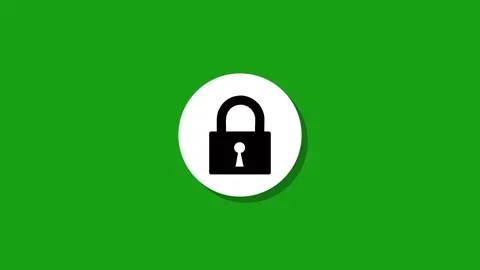 Black security lock symbol appears and disappears on white circle with shad.. Stock Footage 329272457