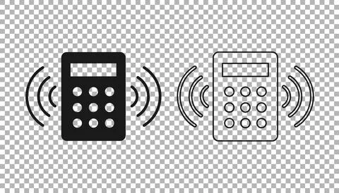 Black Security system control panel with display icon isolated on transparent Stock Illustration