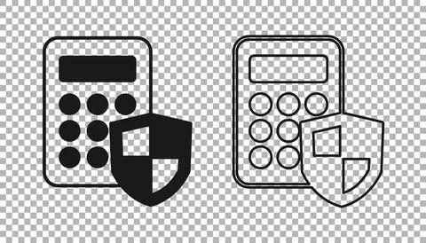 Black Security system control panel with display icon isolated on transparent Stock Illustration