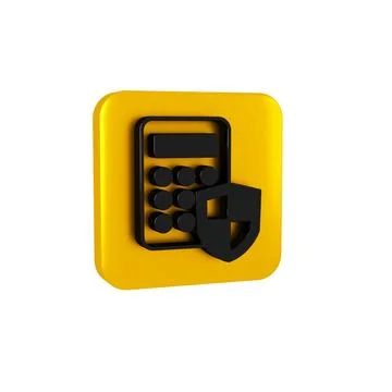 Black Security system control panel with display icon isolated on transpare.. Stock Illustration