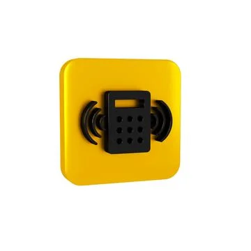 Black Security system control panel with display icon isolated on transparent Stock Illustration