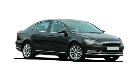 Black sedan front view Фото