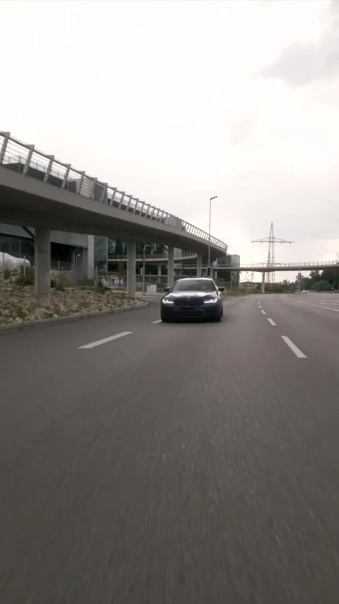 Black Sedan Rolling Shot – Front Lane Switch (Editorial) Stock Footage 309455169