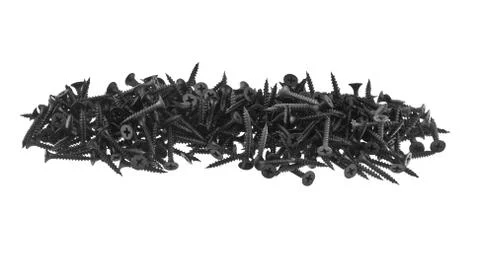 Black self-tapping screw isolated on white background Stock Photos