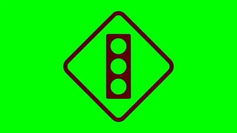 Black semaphoro sign red flash animation Stock Footage 342830124