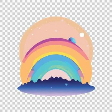 Black Semicircle With Celestial Arc Lines arcs stars planet Stock-Illustration