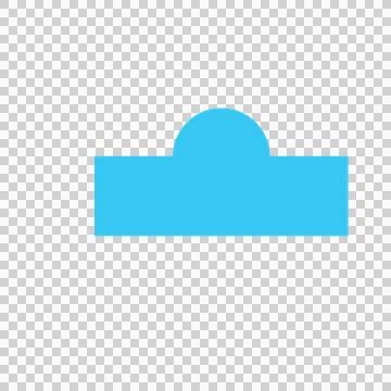 Black Semicircular Top Rectangle Shape On White Background Ilustración de archivo