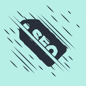 Black SEO optimization icon isolated on green background. Glitch style. Vector 스톡 일러스트