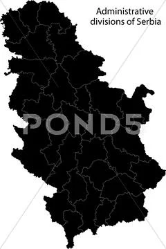 Black Serbia map Stock Illustration
