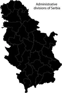 Black Serbia map Stock Illustration