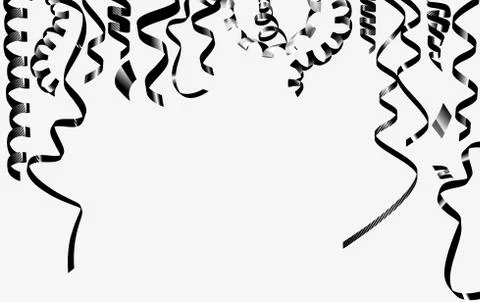 Black serpantine isolated on white background. Black Friday banner. Hanging Stock Illustration