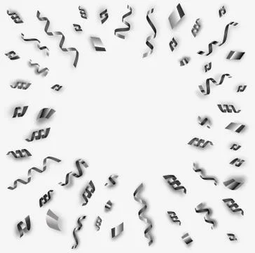 Black serpentine in circle with shadows. Vector black serpantine pieces in Stock Illustration