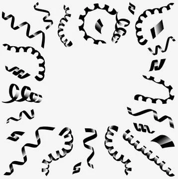 Black serpentine in circle. Vector black serpantine pieces in circle isolated on Stock Illustration